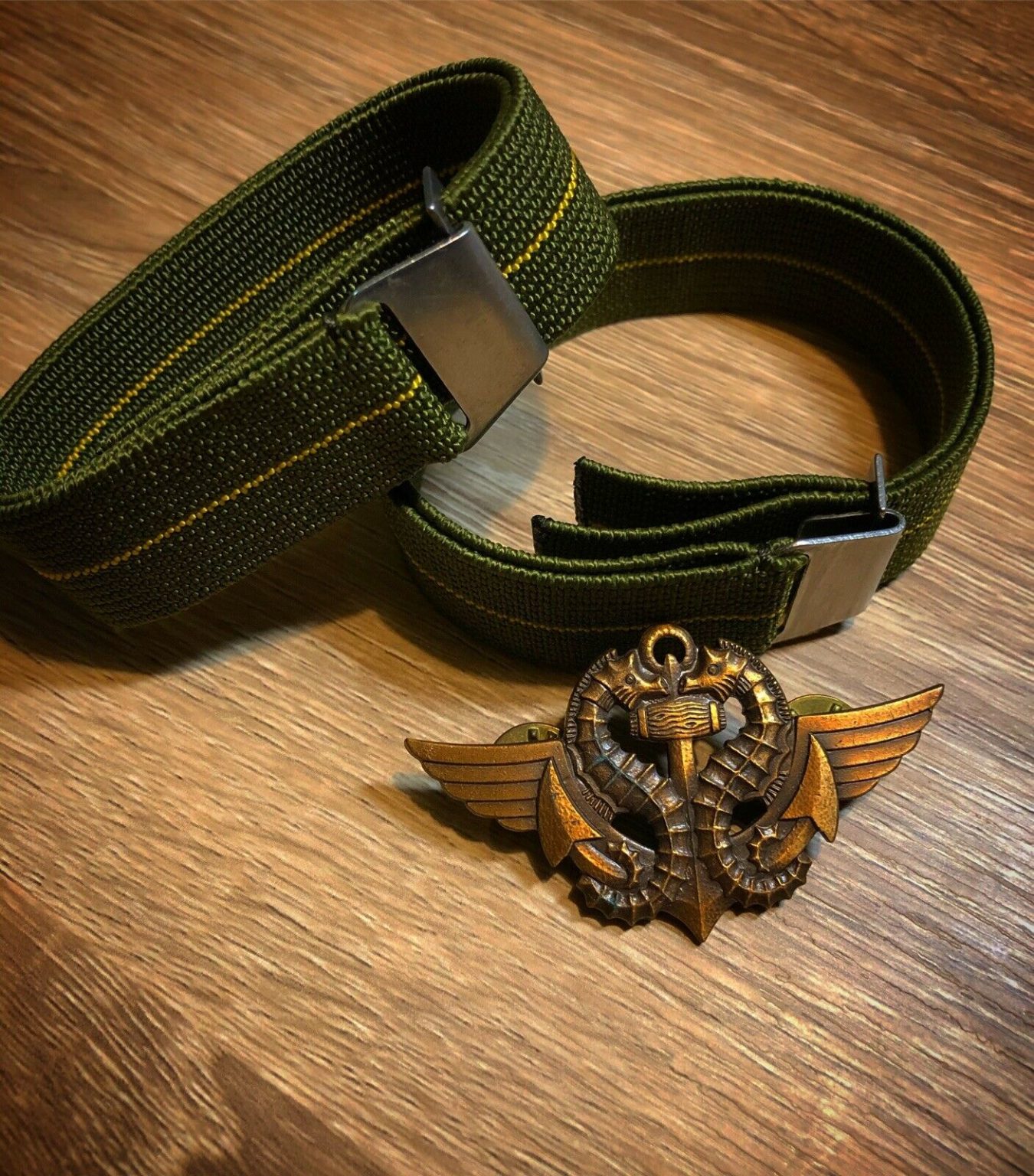 Bracelet Militaire Marine Nationale En Nylon - Largeur 22mm, Boucle Noire Gravée, Fabriqué En France